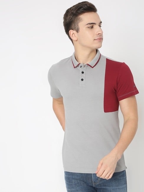 GAS | Colourblock Slim Fit Polo T-shirt with Tipped Collar