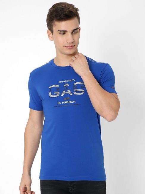 GAS | Brand Print Slim Fit Crew-Neck T-shirt