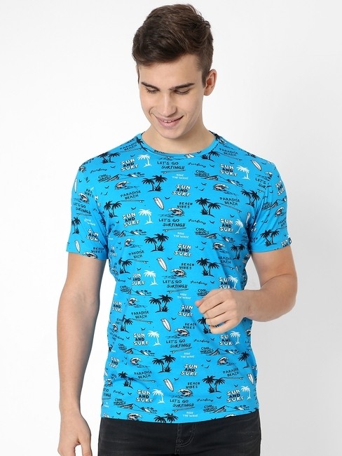 GAS | Graphic Print Slim Fit Crew-Neck T-shirt