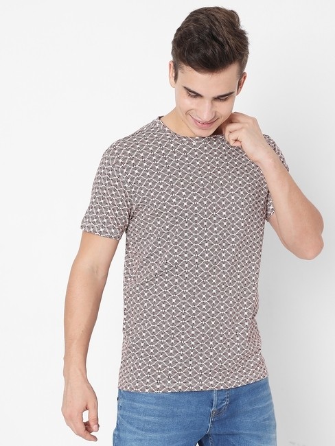 GAS | Micro Print Slim Fit Crew-Neck T-shirt