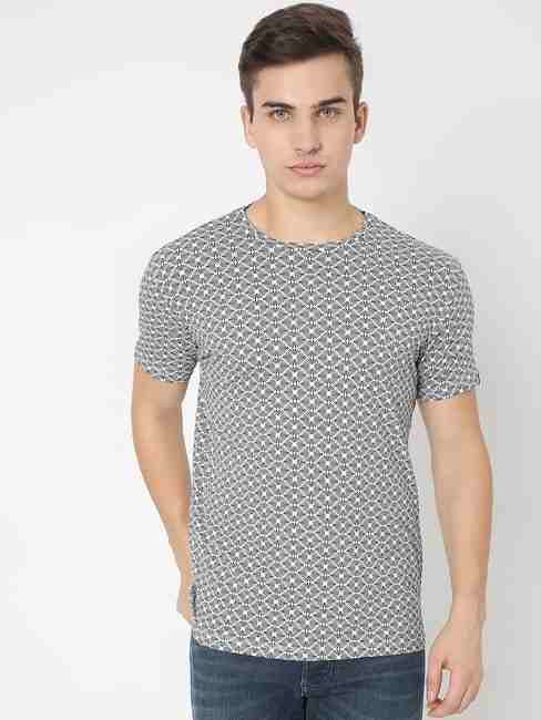 GAS | Micro Print Slim Fit Crew-Neck T-shirt