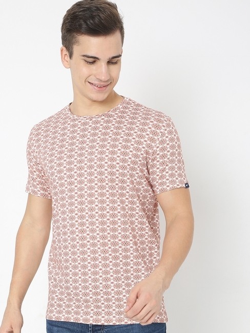 GAS | Floral Print Slim Fit Crew-Neck T-shirt