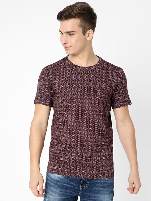 GAS | Floral Print Slim Fit Crew-Neck T-shirt