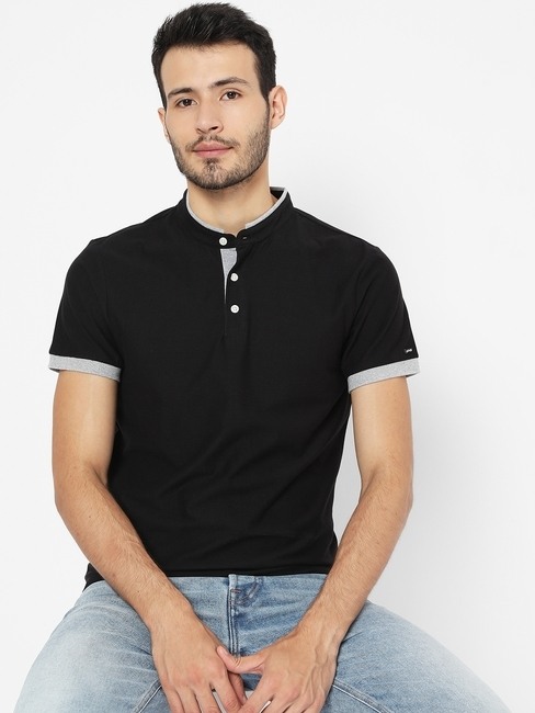 GAS | Slim Fit Polo T-shirt with Band Collar