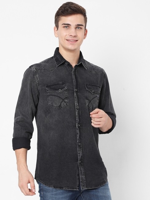 GAS | Kant Washed Distressed Slim Fit Shirt