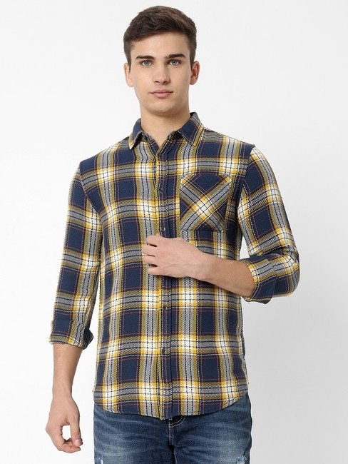 GAS | Sir Det Checked Slim Fit Shirt with Patch Pocket