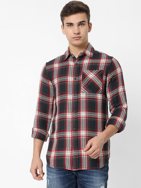 GAS | Sir Det Checked Slim Fit Shirt with Patch Pocket