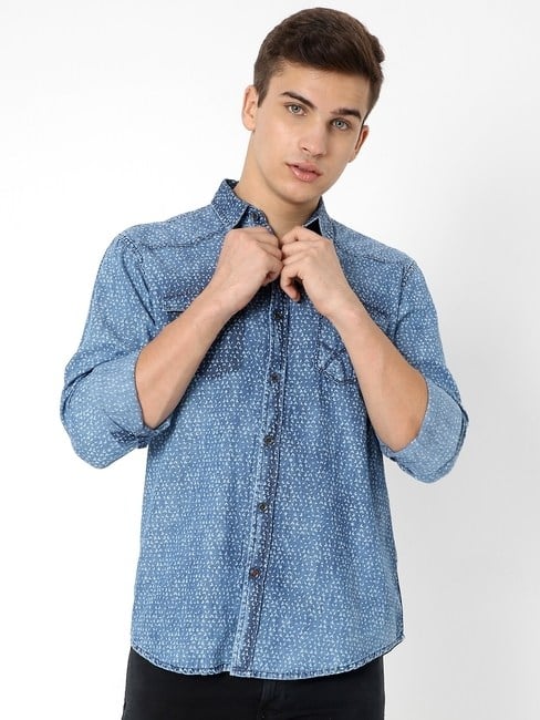 GAS | Sir Det Printed Slim Fit Shirt with Buttoned Flap Pockets