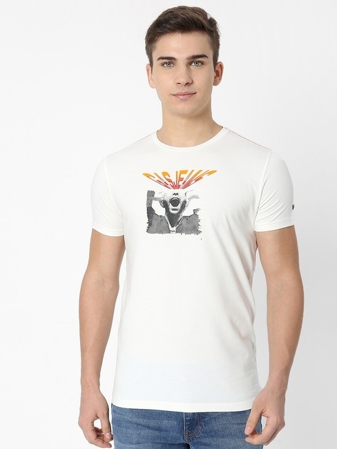 GAS | Logo Biker Printed Slim Fit Crew-Neck T-shirt