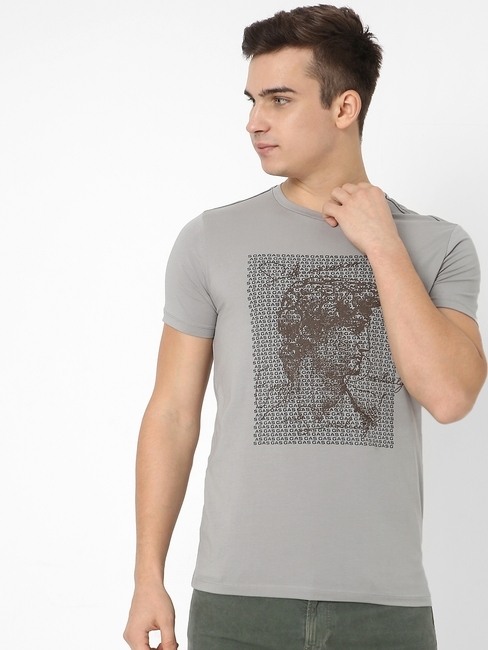 GAS | David Graphic Print Slim Fit Crew-Neck T-shirt