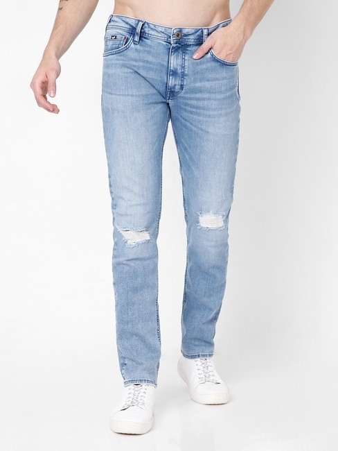 GAS | Albert Simple Washed Distressed Slim Fit Jeans