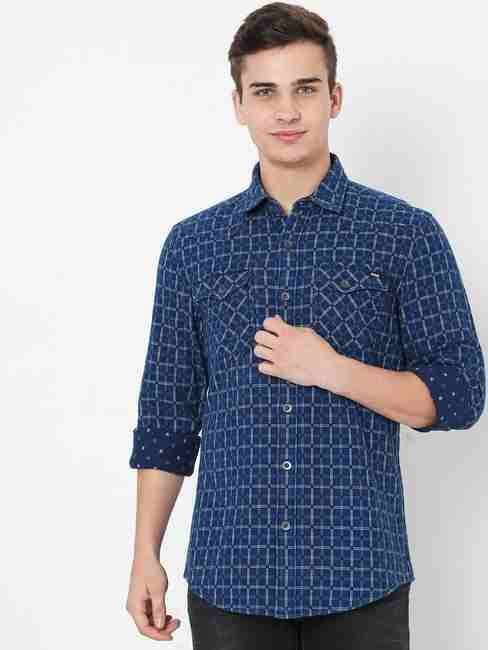 GAS | Kant Checked Slim Fit Shirt with Buttoned Flap Pockets