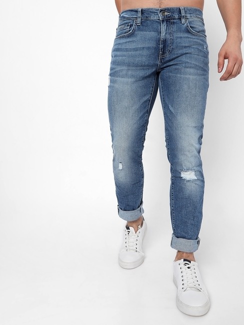 GAS | Toki Washed Distressed Straight Fit Jeans
