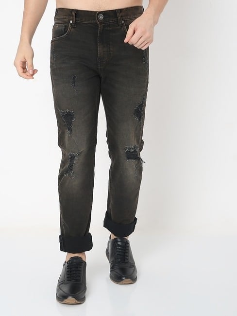 GAS | Jaxon In Washed Distressed Straight Fit Jeans