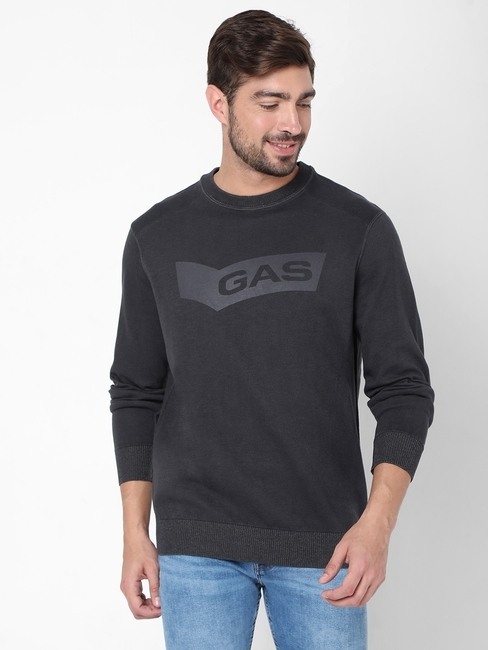 GAS | Ross Logo Print Slim Fit Pullover