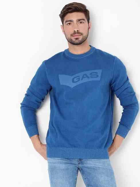 GAS | Ross Logo Print Slim Fit Pullover
