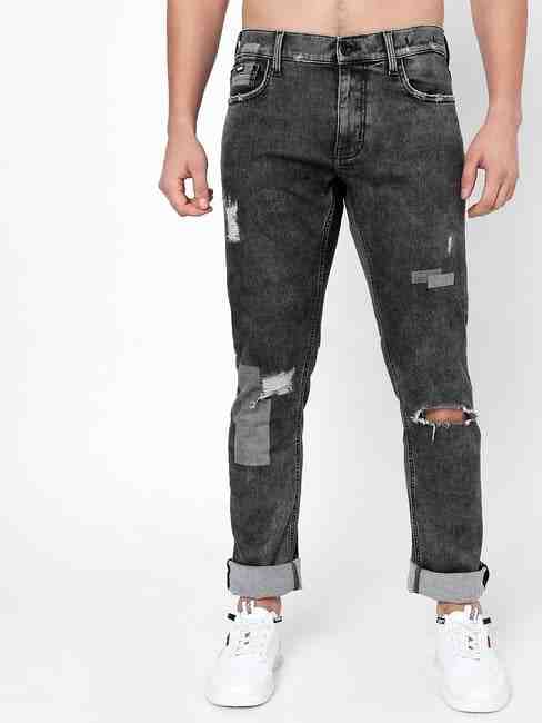 GAS | Toki Heavily Washed Distressed Straight Jeans