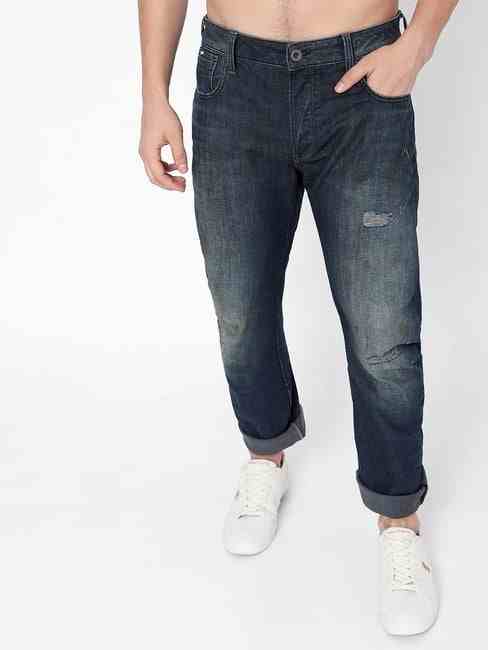 GAS | Enzo Distressed Mid-Rise Washed Jeans