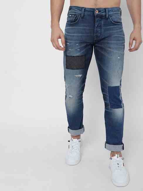 GAS | Norton Mid-Wash Distressed Tapered Jeans