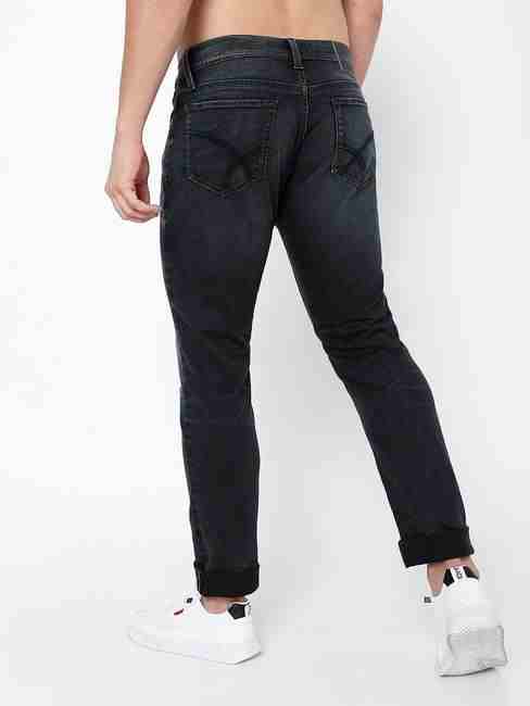 Toki Distressed Mid-Rise Straight Fit Jeans