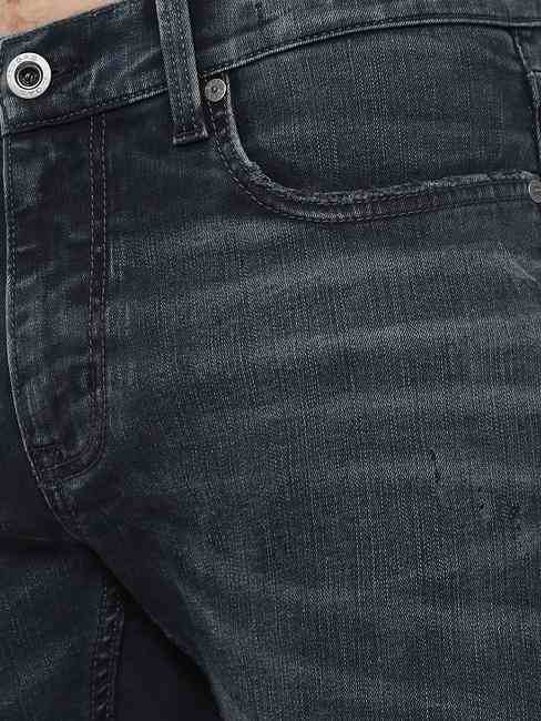 Toki Distressed Mid-Rise Straight Fit Jeans