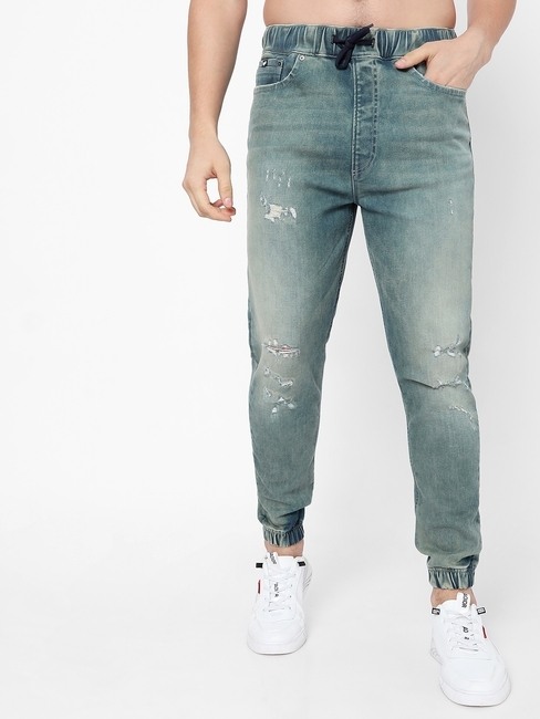 GAS | Orson Mid-Wash Distressed Jogger Jeans