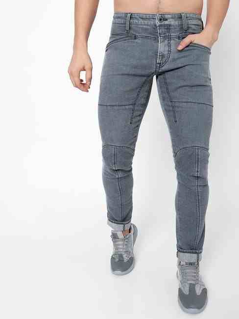 GAS | New Rider Panelled Mid-Rise Washed Jeans