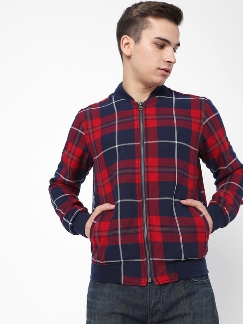 GAS | Stark Checked Slim Fit Bomber Jacket