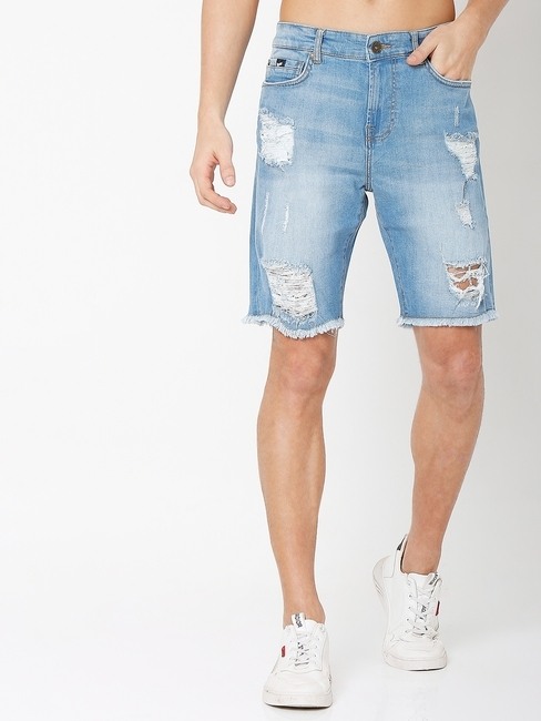 GAS | Lacasa Slim Fit Distressed Denim Shorts