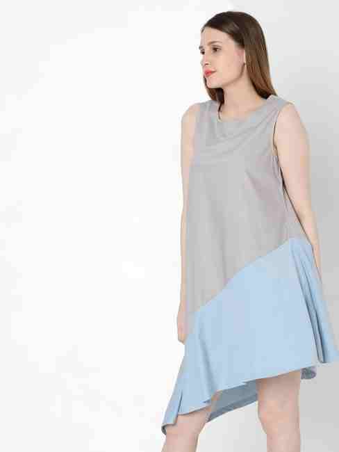 GAS | Colourblock A-line Dress with High-Low Hemline