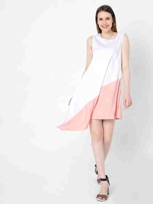GAS | Colourblock A-line Dress with High-Low Hemline