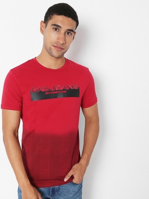 GAS | Printed Slim Fit Crew-Neck T-shirt