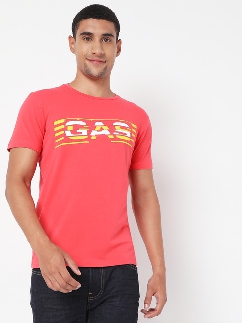 GAS | Scuba Logo Print Slim Fit Crew-Neck T-shirt