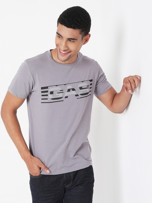 GAS | Scuba Logo Print Slim Fit Crew-Neck T-shirt
