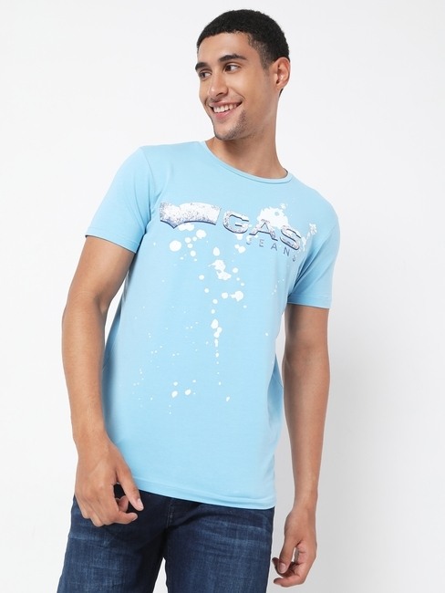 GAS | Scuba Logo Splatter Slim Fit Crew-Neck T-shirt