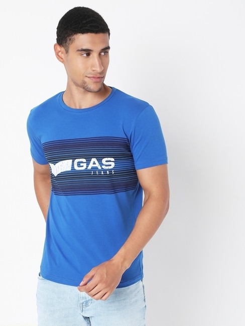 GAS | Scuba Logo Lines Slim Fit Crew-Neck T-shirt