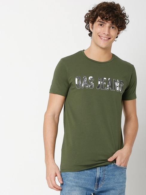 GAS | Scuba Logo Camo Slim Fit Crew-Neck T-shirt