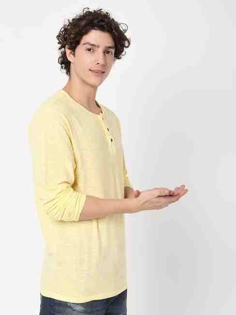 Heathered CPD Slim Fit Henley T-shirt