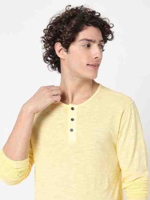 Heathered CPD Slim Fit Henley T-shirt