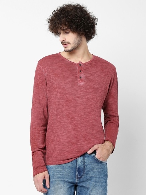 GAS | Heathered CPD Slim Fit Henley T-shirt