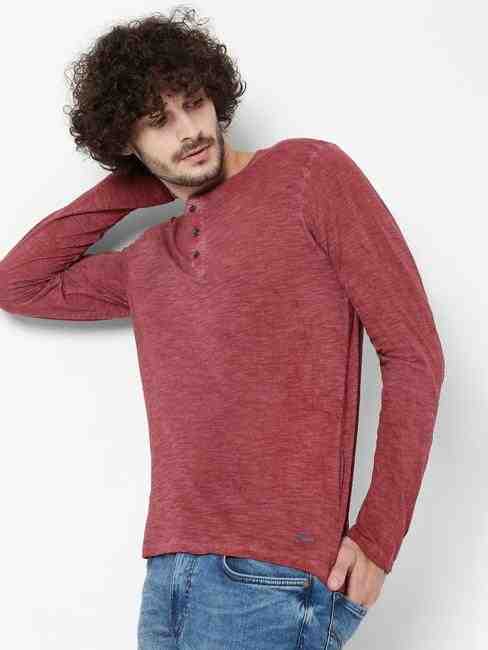 Heathered CPD Slim Fit Henley T-shirt