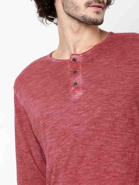 Heathered CPD Slim Fit Henley T-shirt