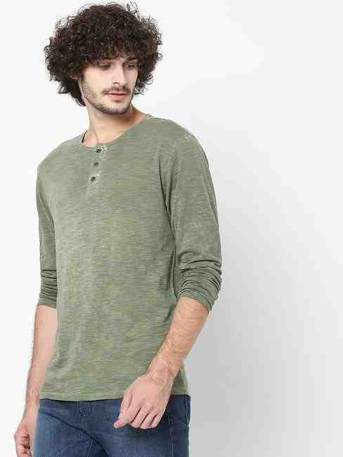 Heathered CPD Slim Fit Henley T-shirt