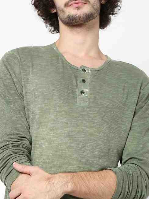 Heathered CPD Slim Fit Henley T-shirt