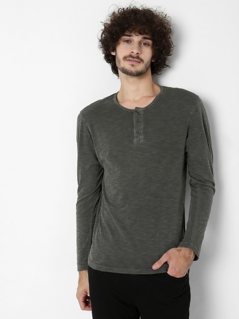 GAS | Heathered CPD Slim Fit Henley T-shirt