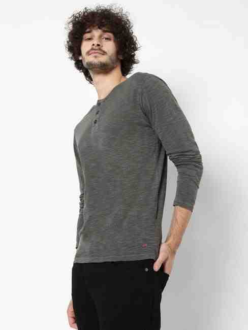 Heathered CPD Slim Fit Henley T-shirt