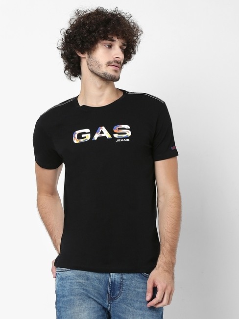 GAS | Scuba Logo Print Slim Fit Crew-Neck T-shirt