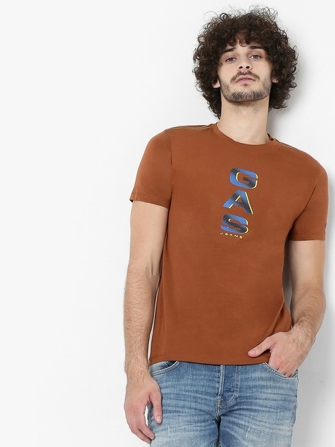 GAS | Scuba Duo Logo Print Slim Fit Crew-Neck T-shirt