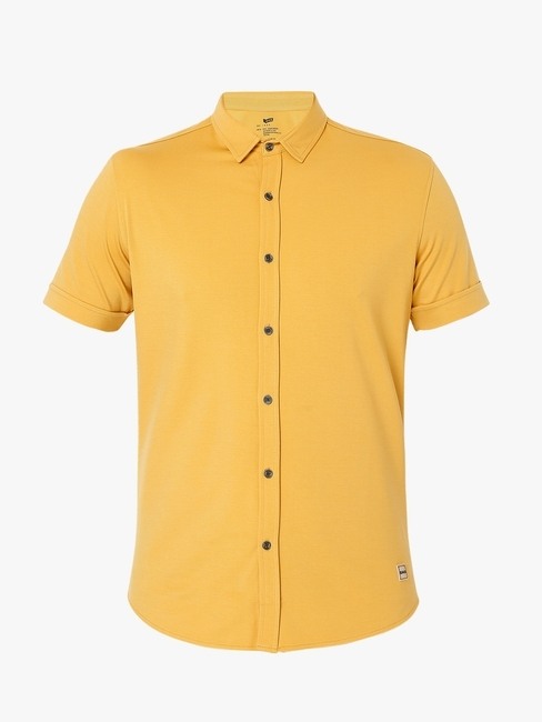 Slim Fit Shirt with Spread Collar
