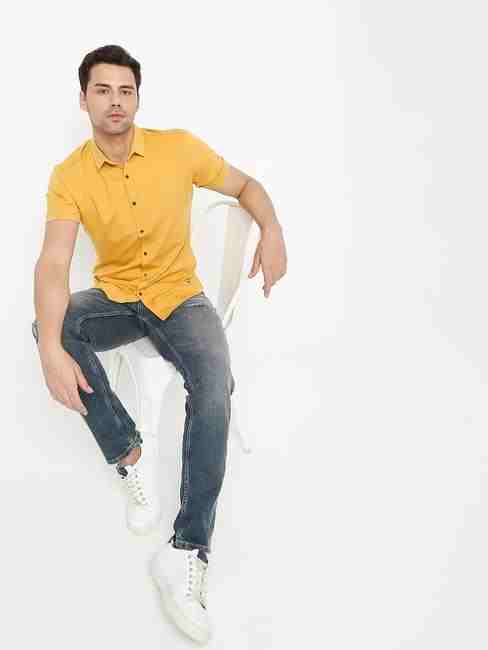 Slim Fit Shirt with Spread Collar